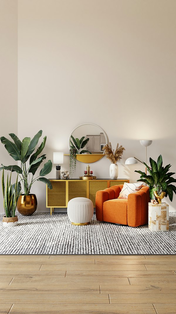 Freshly painted living space