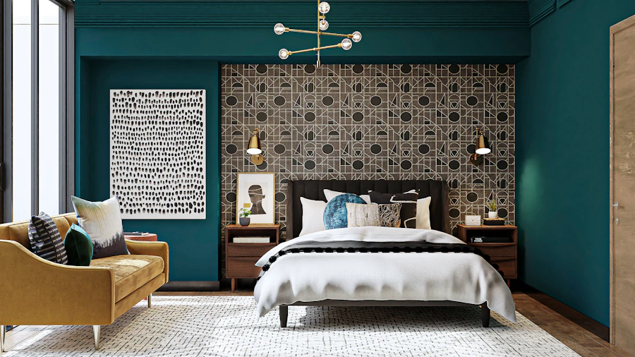 Decorative wall design in modern living room