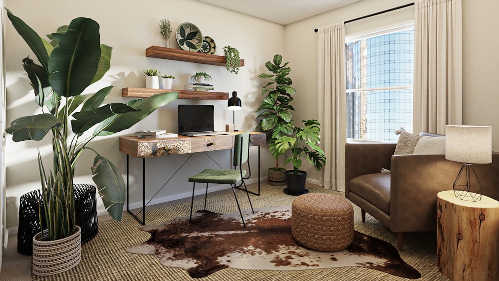 silver imac on brown wooden table