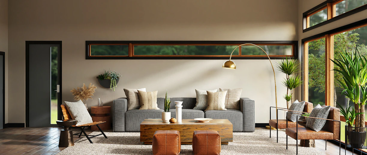 white and brown living room set