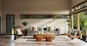white and brown living room set