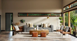 white and brown living room set