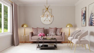 white and gold pendant lamp