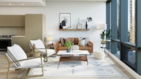 white wooden table with chairs
