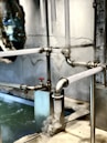 stainless steel faucet on water
