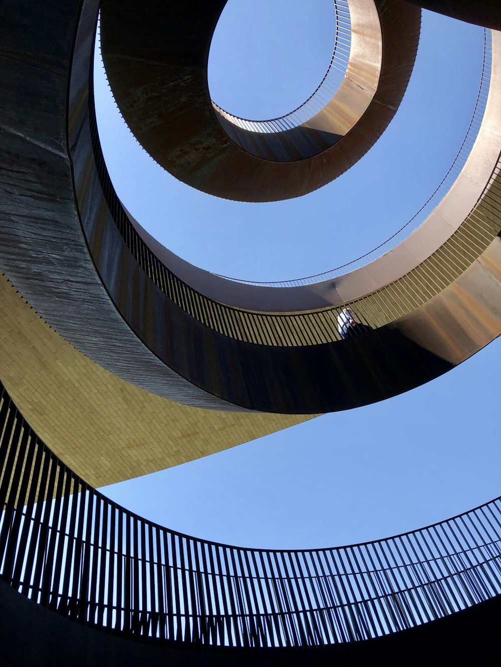 low angle photography of spiral staircase