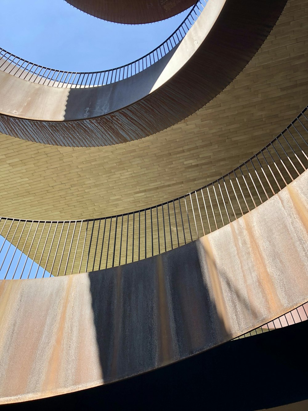 brown and black spiral staircase