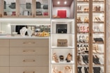 white wooden shelf with assorted items
