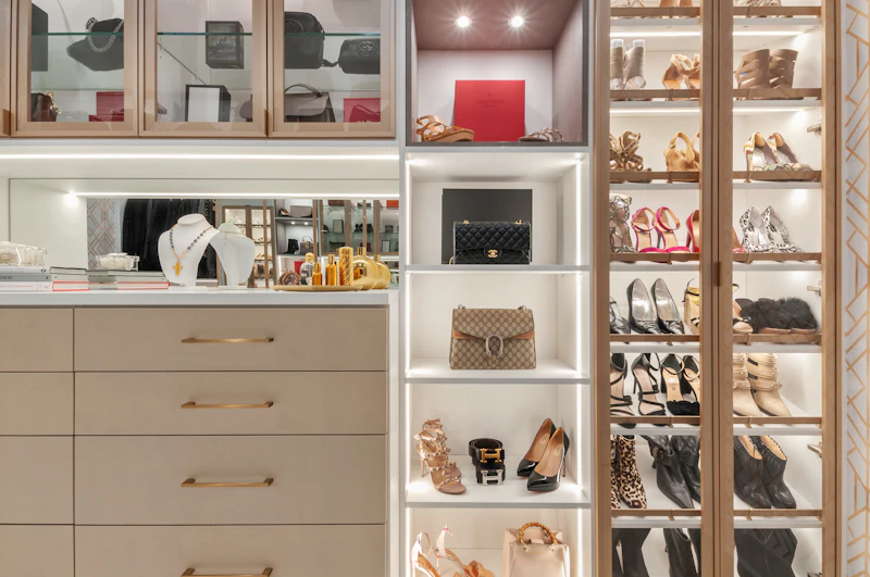Neatly arranged shelves demonstrating practical whole-home organization