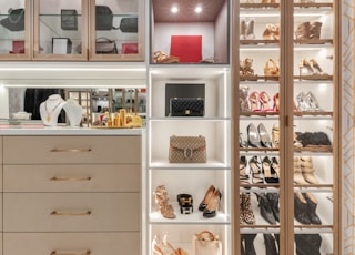 white wooden shelf with assorted items