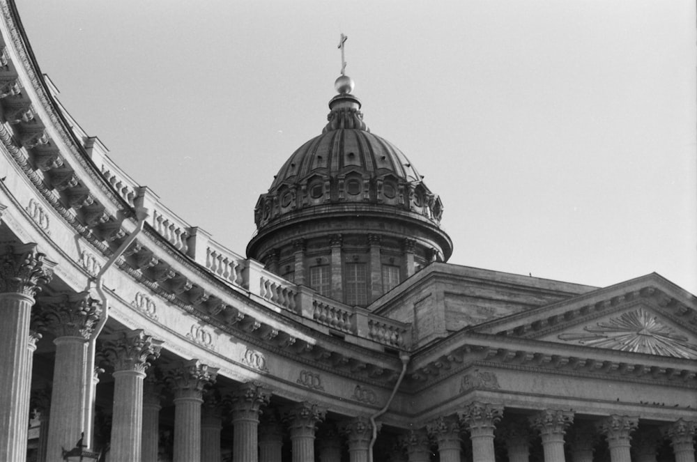 grayscale photo of concrete building