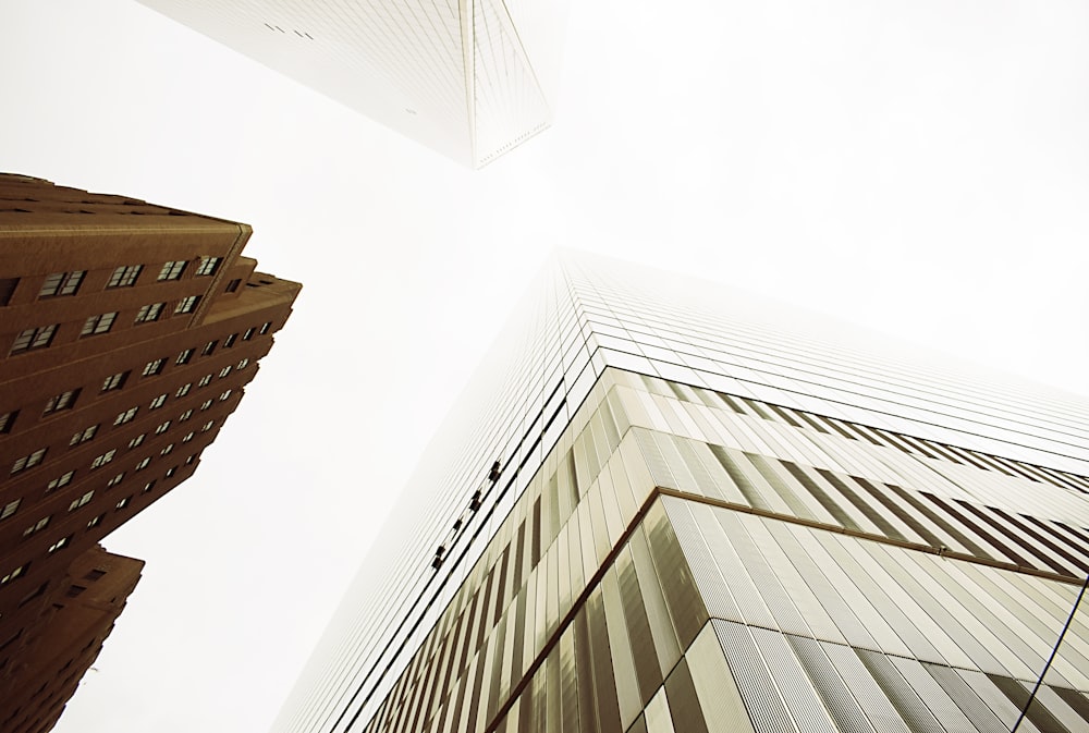 low angle photography of high rise building