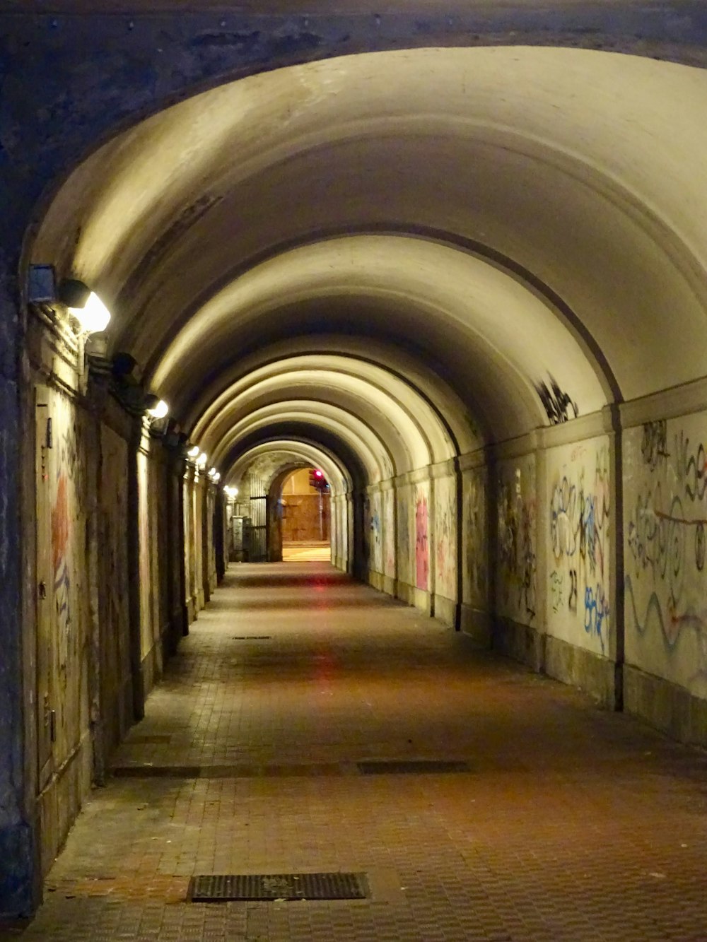 tunnel with light turned on during daytime