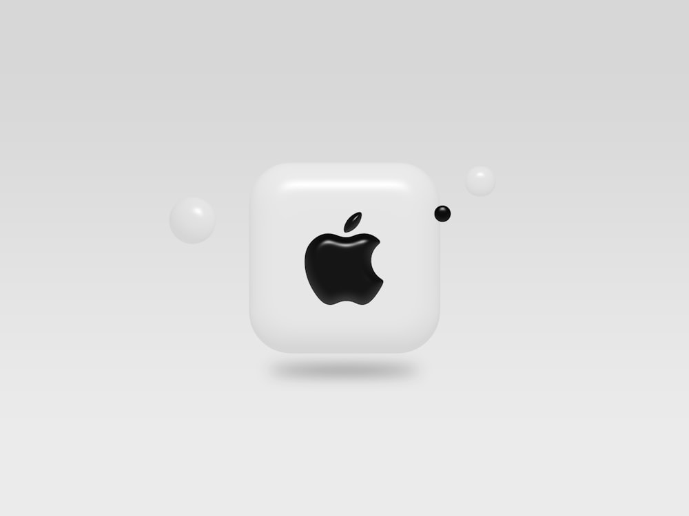 an apple logo on a white background