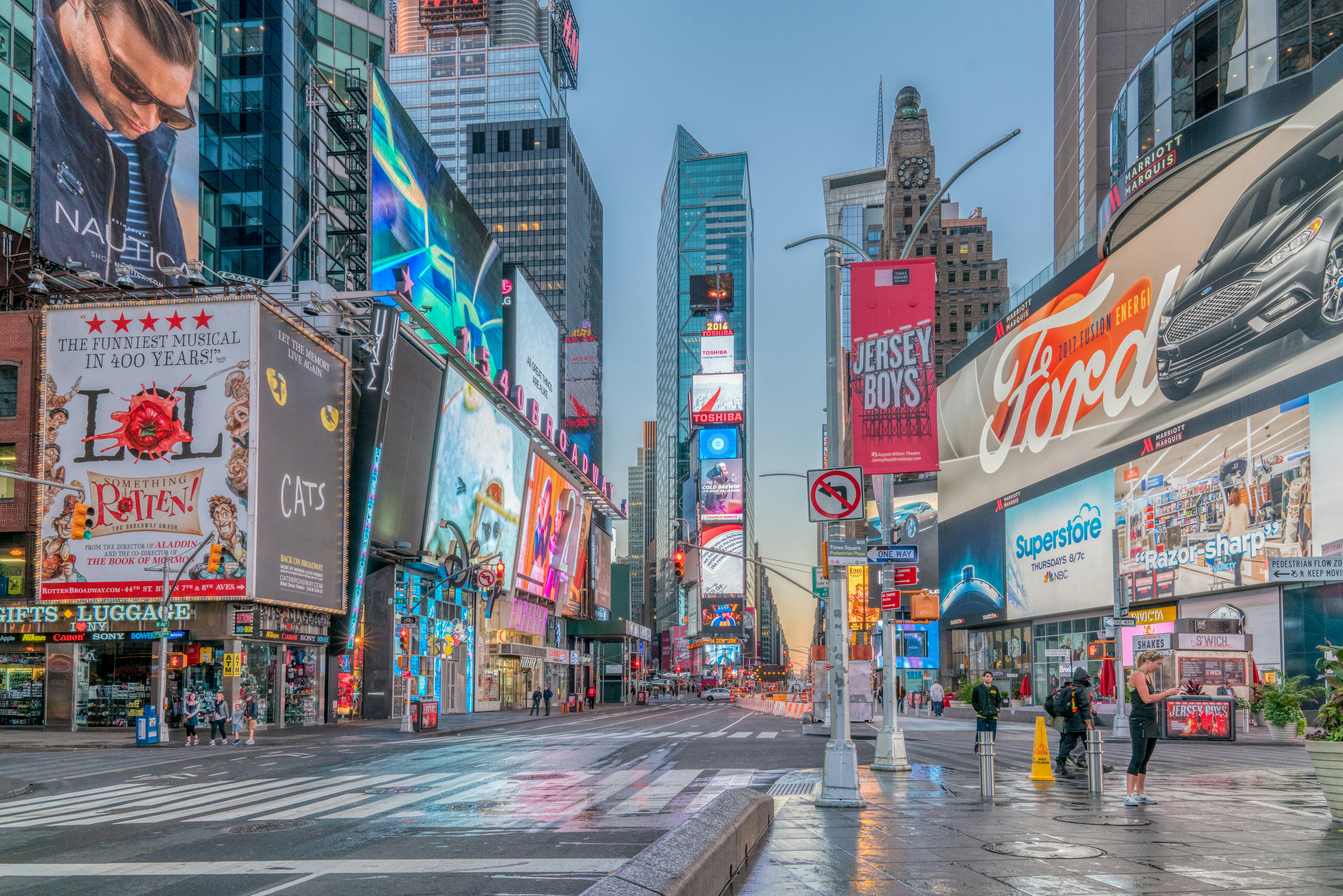 people walking on street during daytime, Times Square 