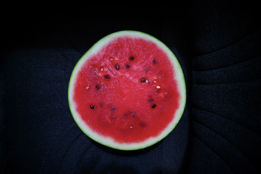 watermelon fruit on black textile
