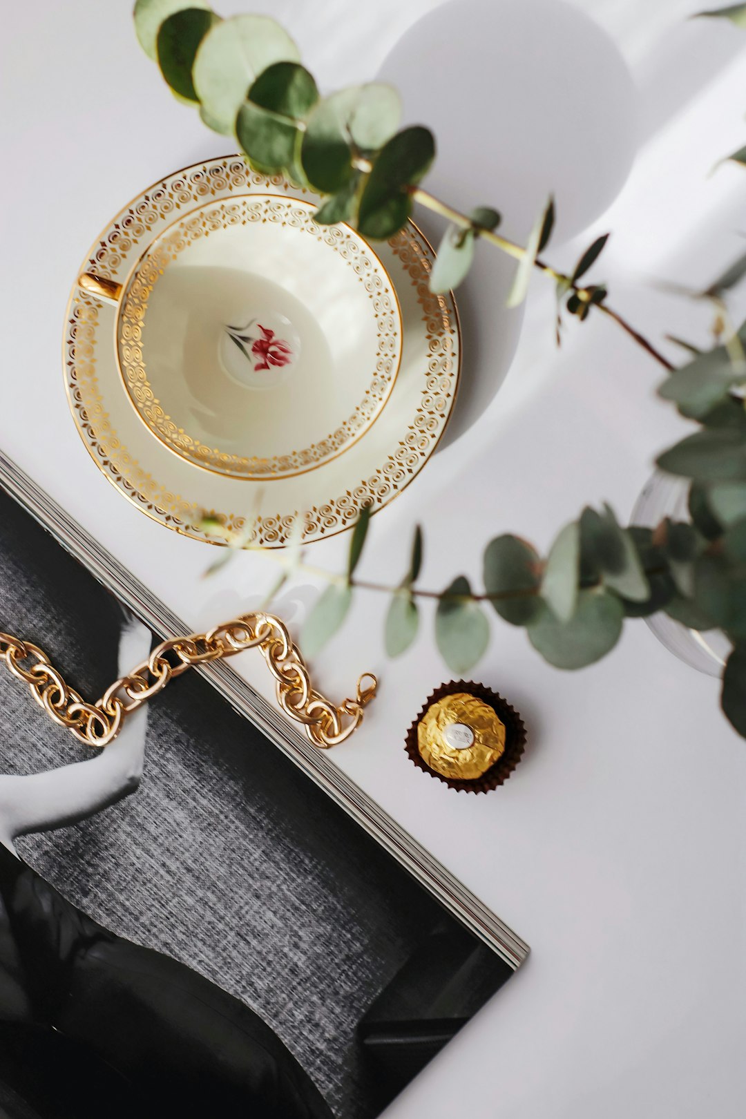 white and blue floral ceramic plate