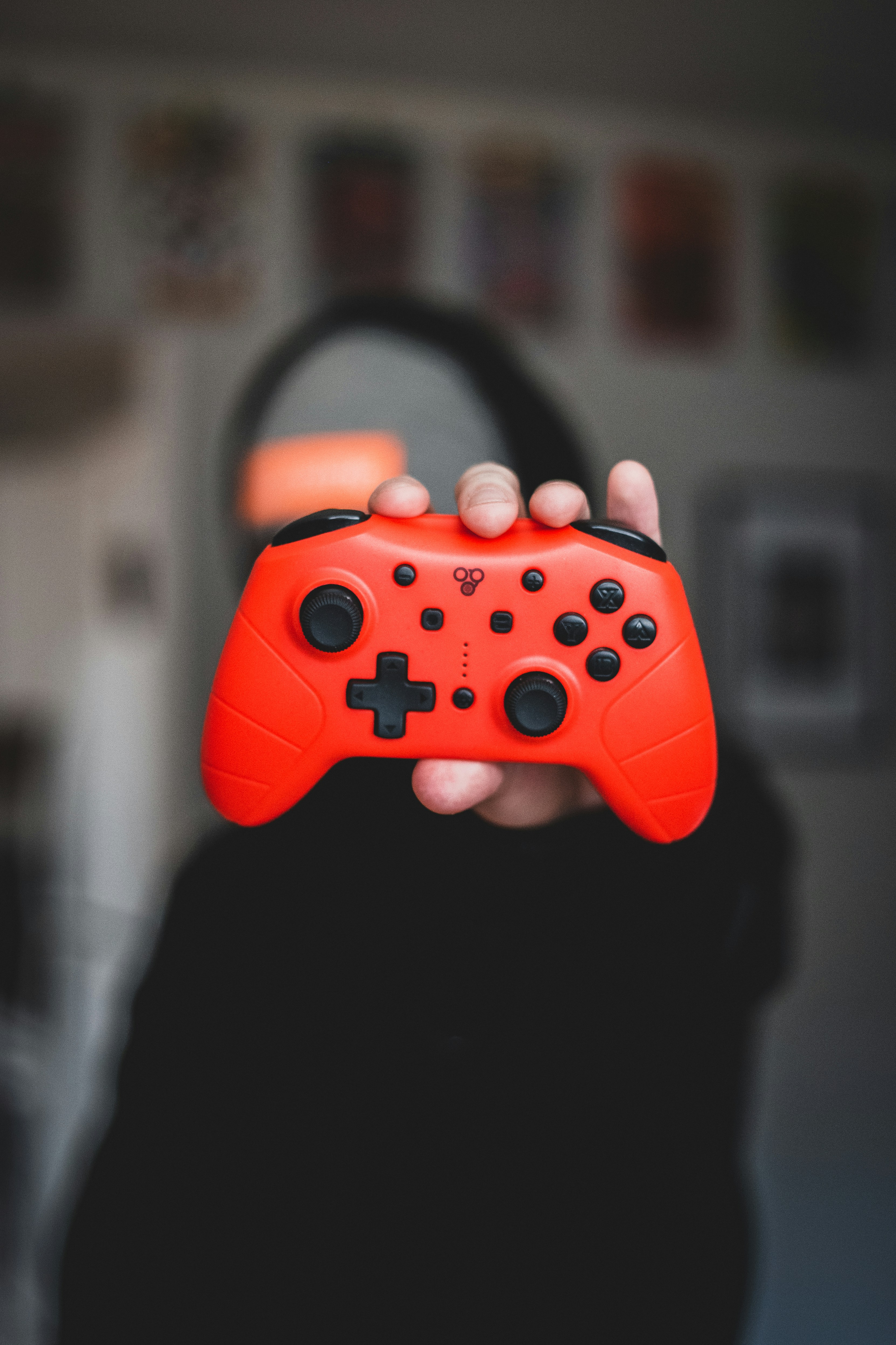 red and black game controller