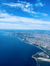 An aerial view of a city skyline representing growth and investment opportunities.