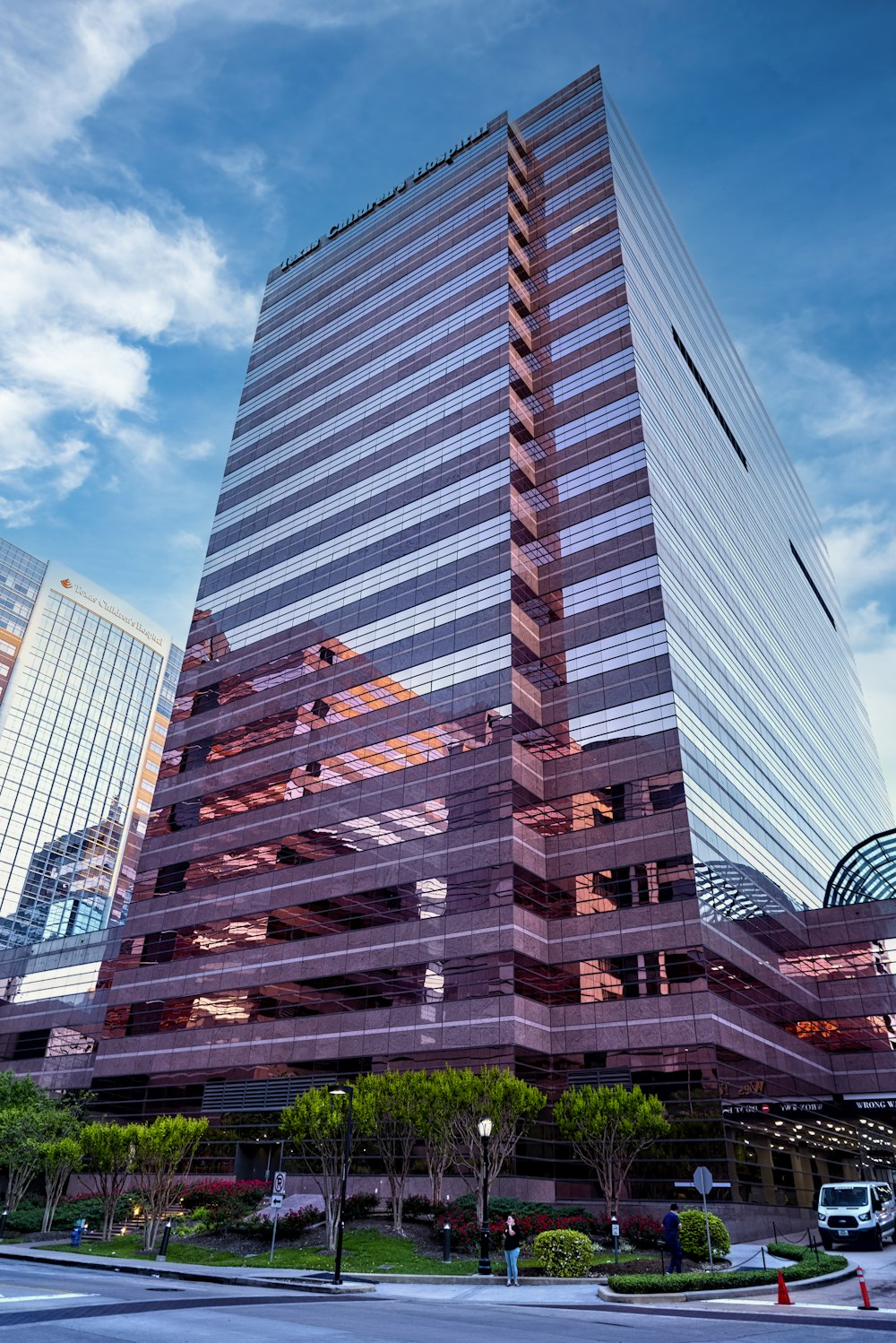 brown and blue high rise building