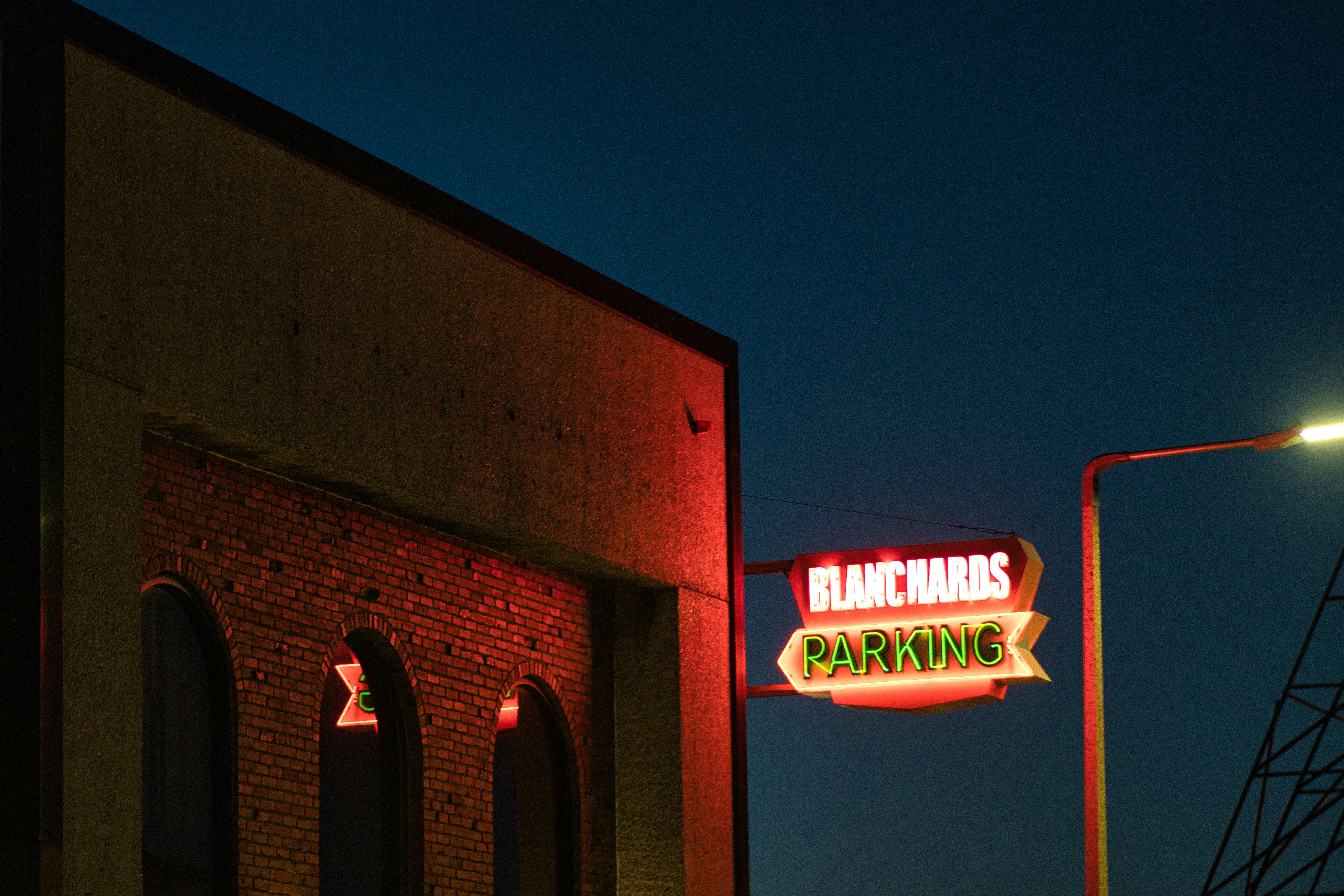 red and white UNKs coffee building