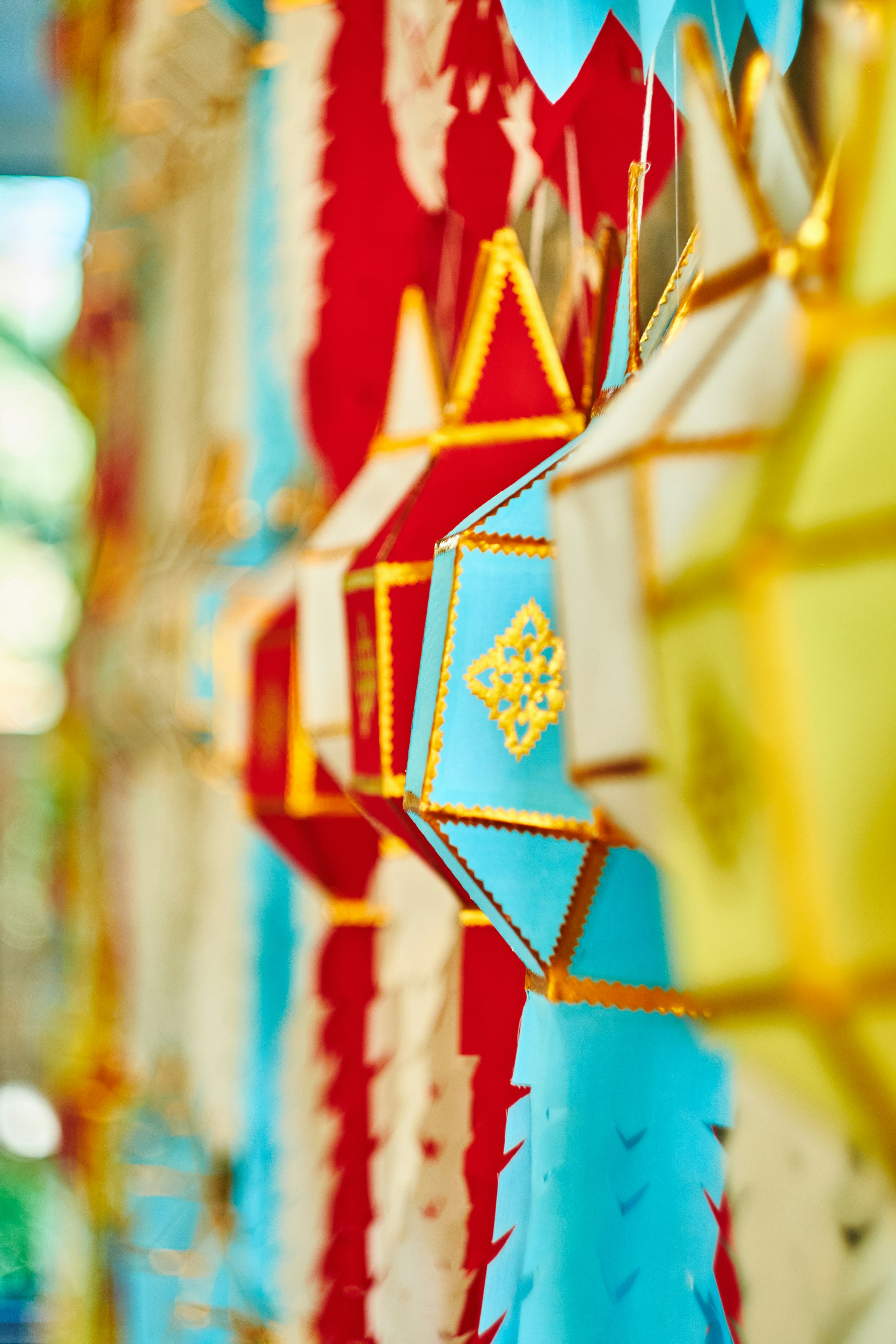 red and yellow hanging decor