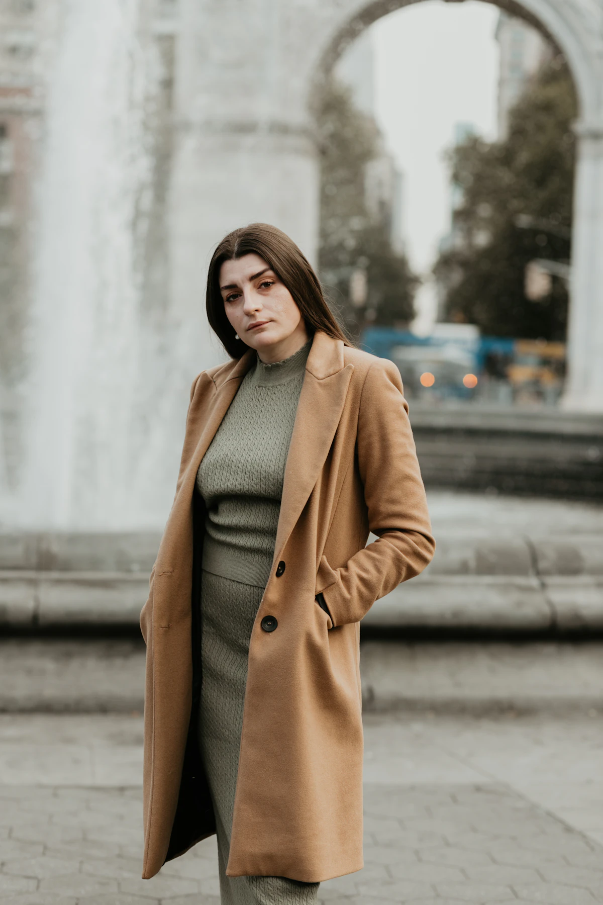 Camel Wrap Coat