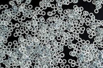 white and blue abstract painting