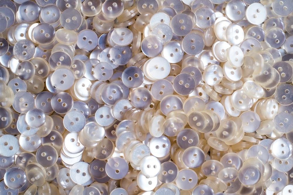 white and black plastic beads