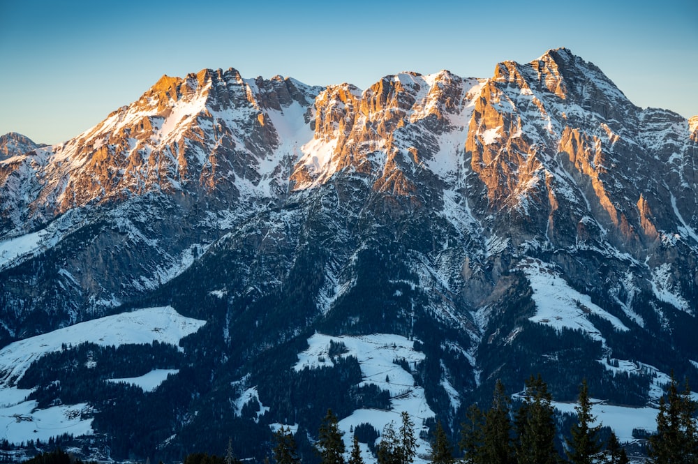 snow covered mountain during daytime