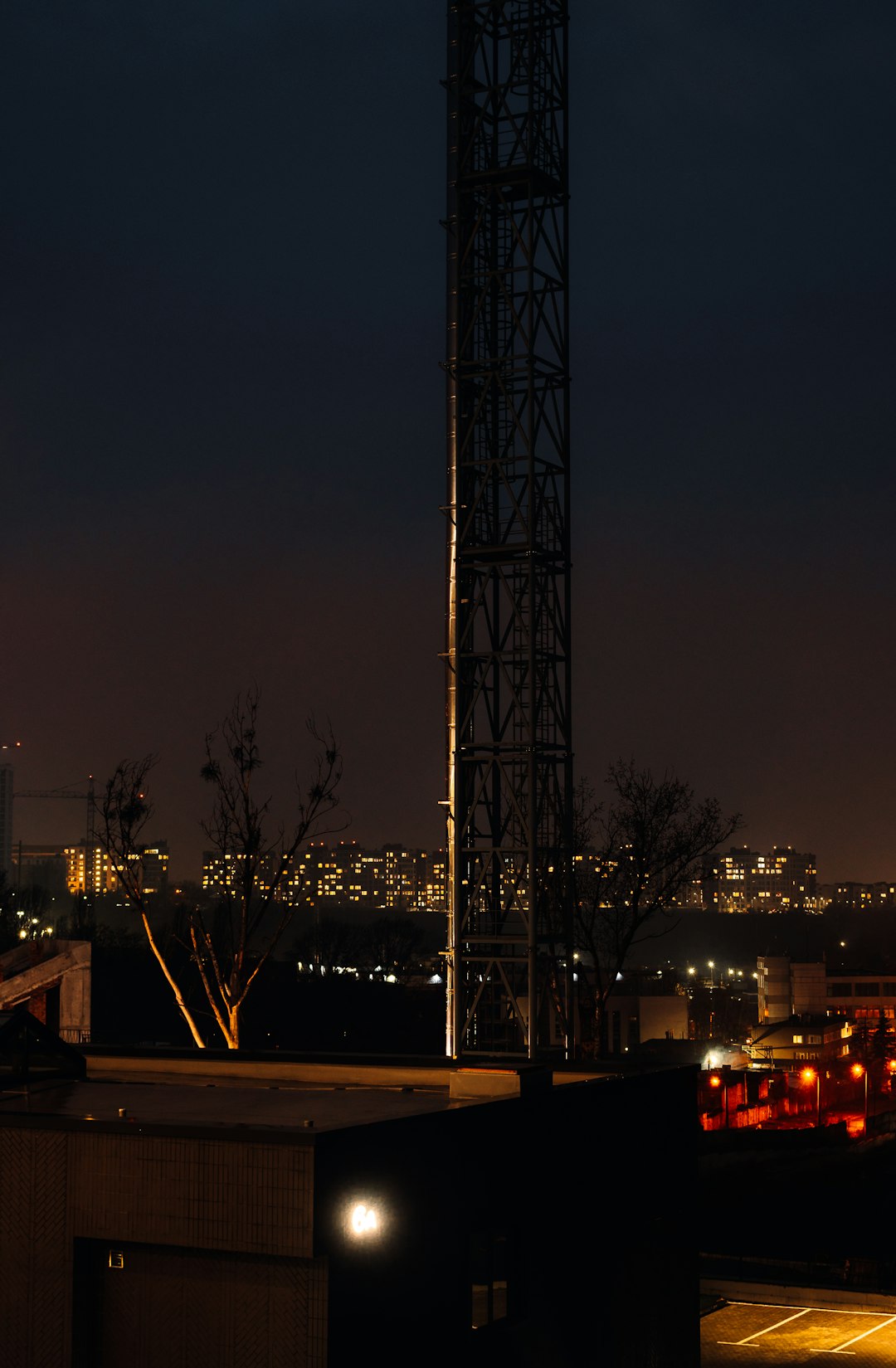 black steel tower during night time