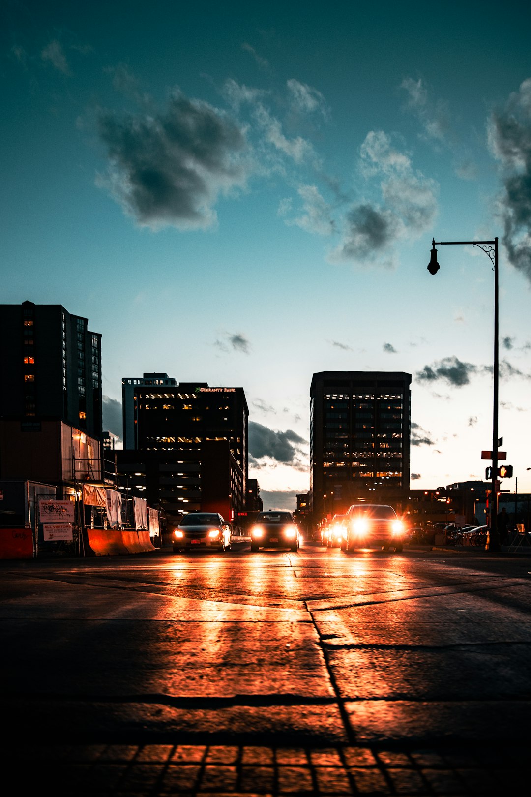 cars on road during night time