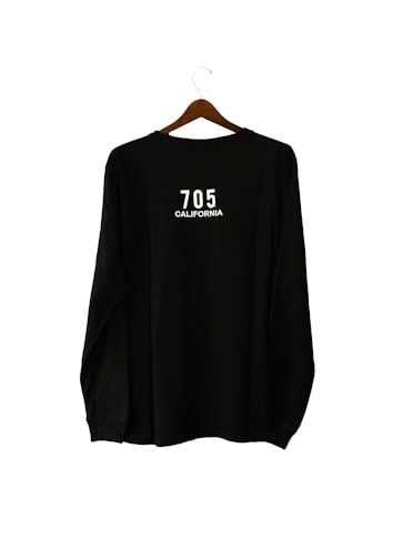 black long sleeve shirt on white background