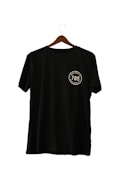 black crew neck t-shirt