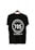 A black T-shirt is displayed on a wooden hanger with a bold white print on the back. The print includes the numbers '705' in large font, encased within a circular design. Above and below the numbers, the words 'SEVEN ZERO FIVE' and 'LOS ANGELES, CA' are printed respectively.