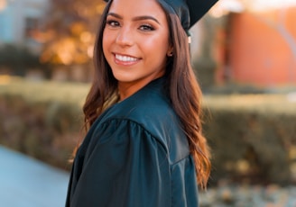 woman in blue academic dress