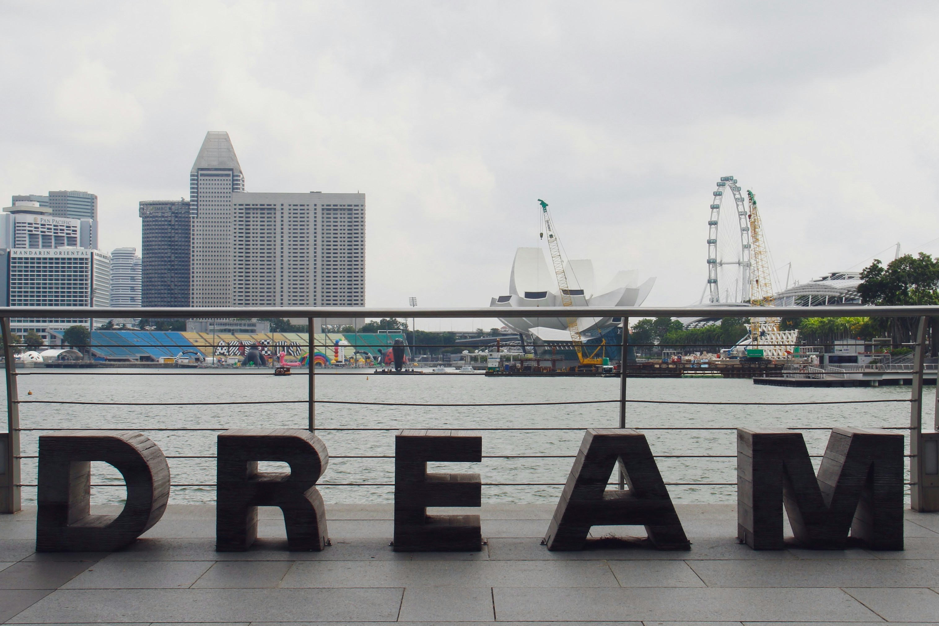 The word dream, as street art in Singapore.