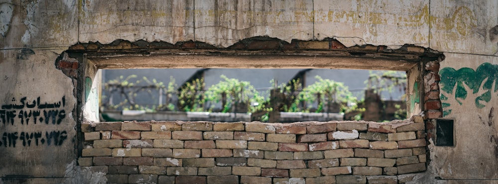 brown wooden plank on brown brick wall