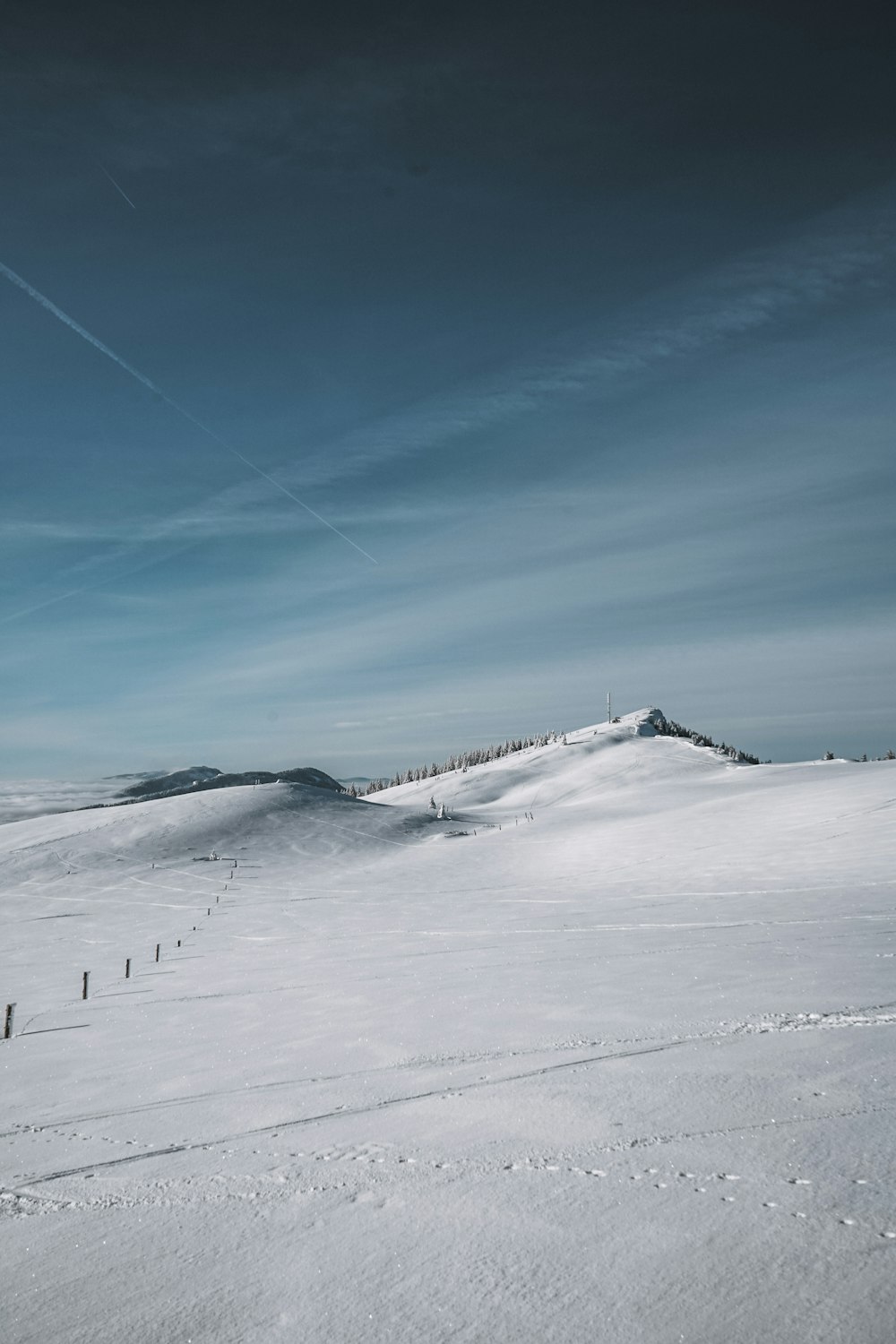 snow covered field under blue sky during daytime