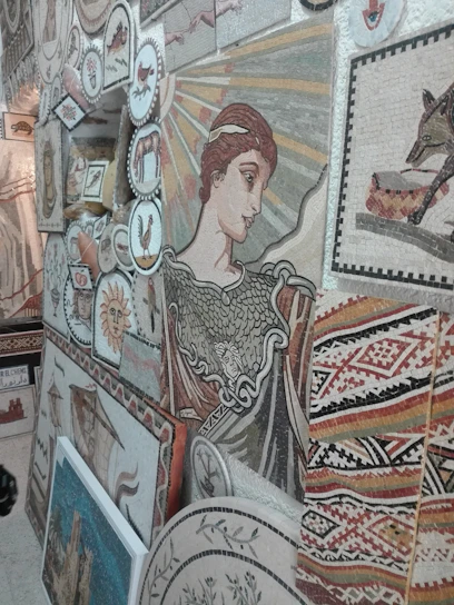 A vibrant mosaic blending symbols from Greek and Georgian mythology, with intricate patterns and mythical creatures intertwined.