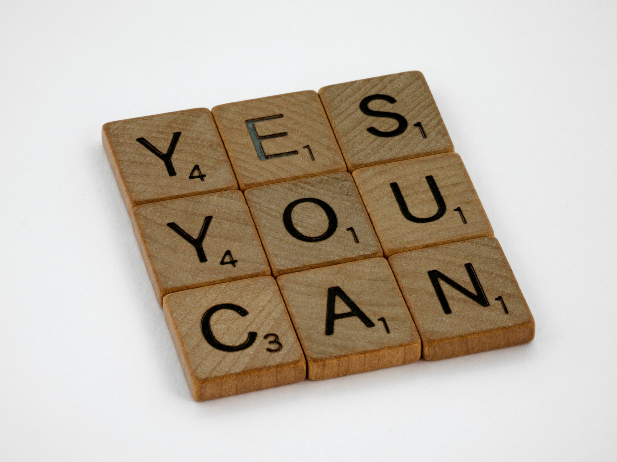 yes you can, written in scrabble tiles