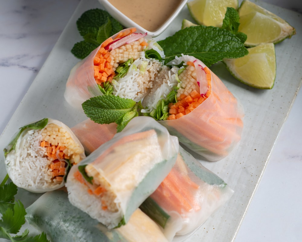 sushi on white ceramic plate