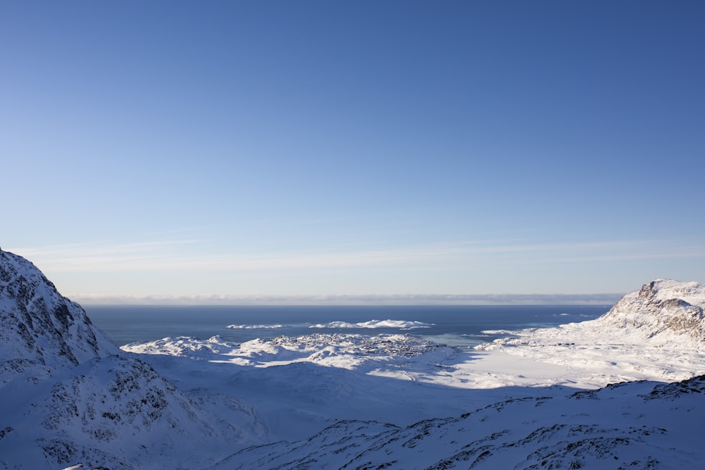 snow covered mountains under blue sky during daytime