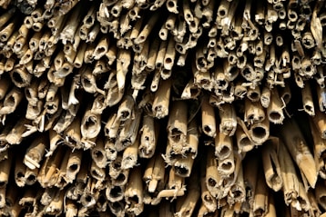 Finished bamboo handicrafts ready for bulk shipment, packed carefully for export.