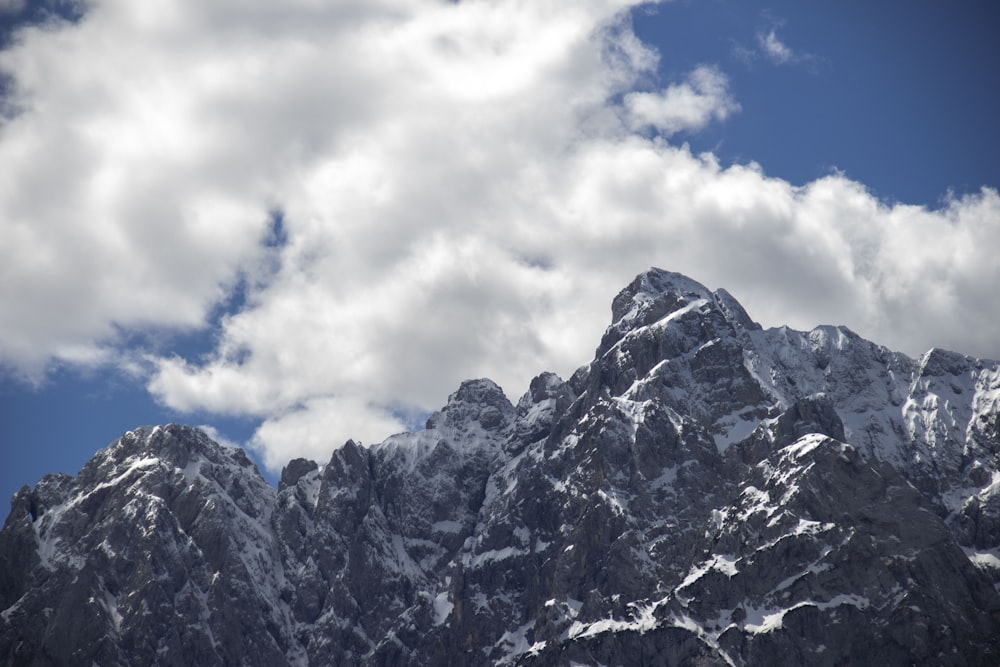 snow covered mountain under cloudy sky during daytime