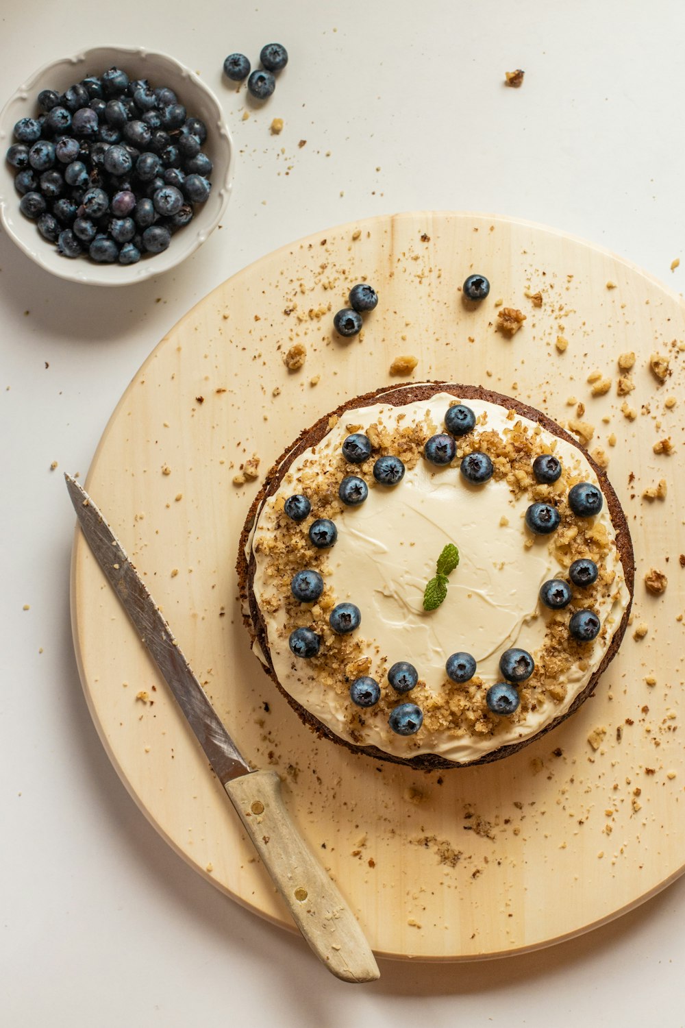 blueberry pie on white ceramic plate