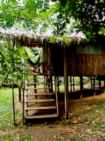 Spacious family cabin with hammock on the porch at La Agustina Ecolodge.