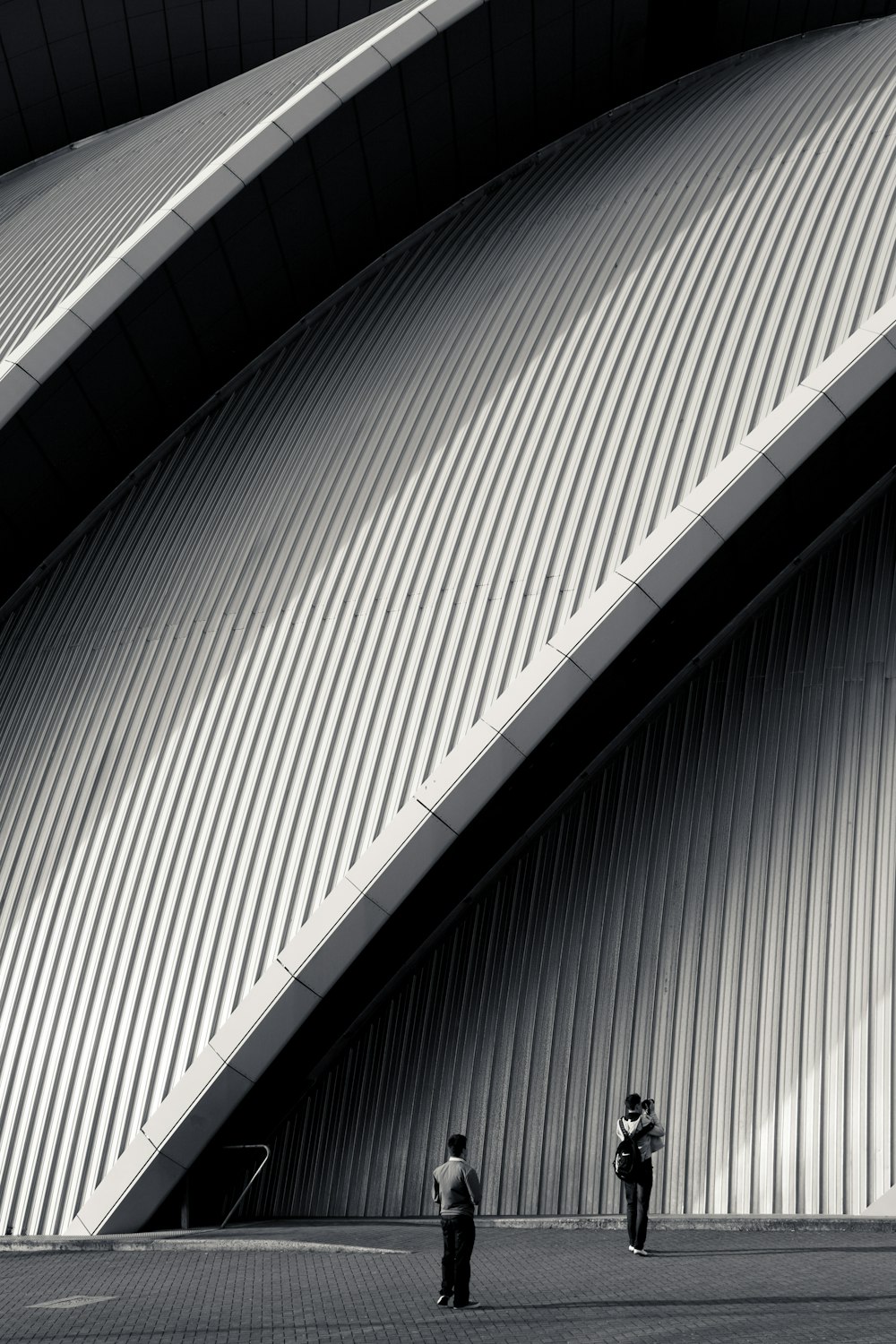 white and black striped ceiling