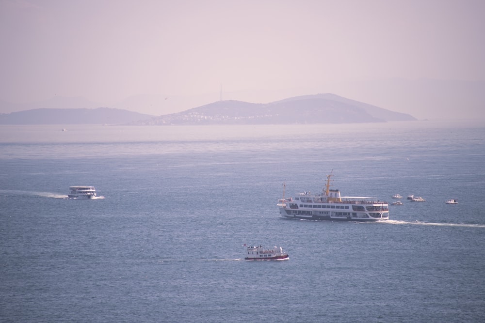 white and red ship on sea during daytime