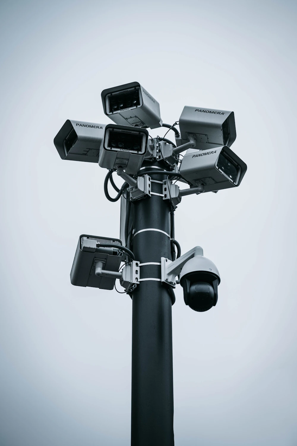 Security camera equipment mounted and ready for live surveillance